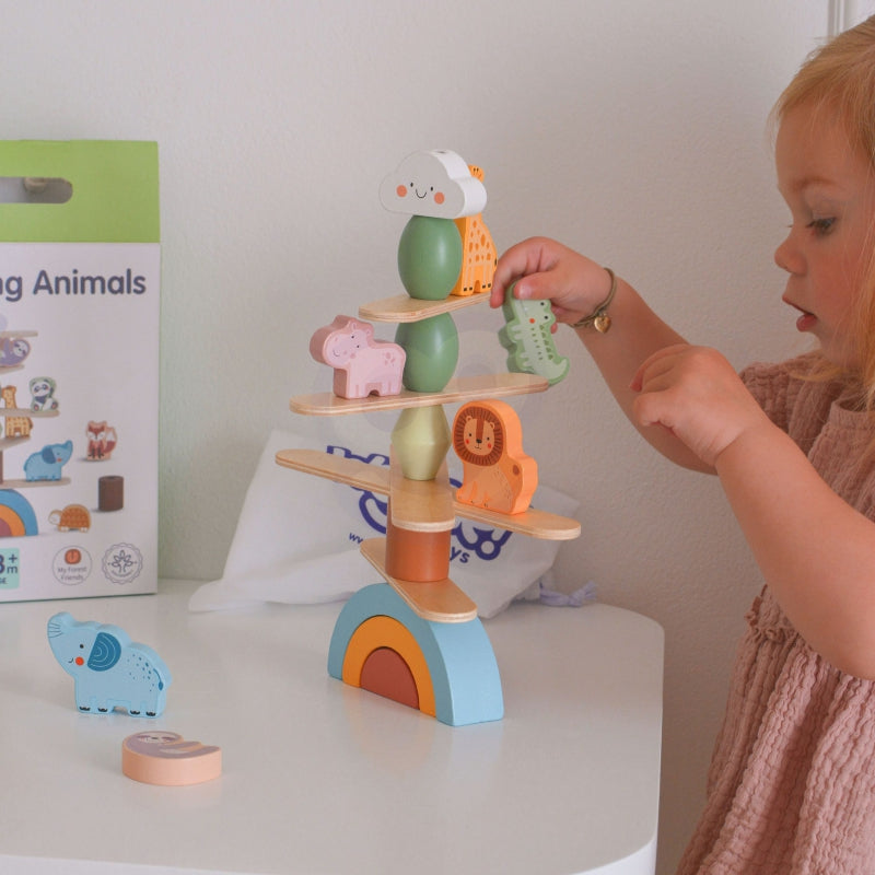 WOOPIE GREEN Houten Dieren Balance Stapelspel - FSC gercertificeerd