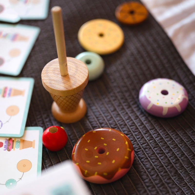 WOOPIE GREEN Houten ijsje Puzzel 12 stuks - Montessori speelgoed