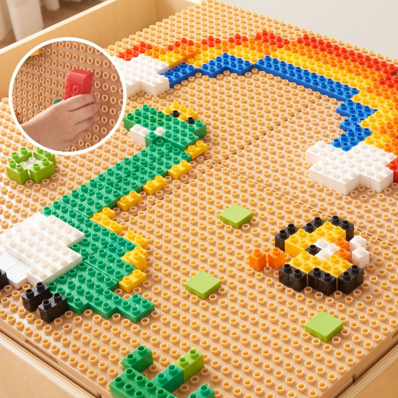 MASTERKIDZ Houten Educatieve Tafel + STEM muur Accessoires + 563 Blokken