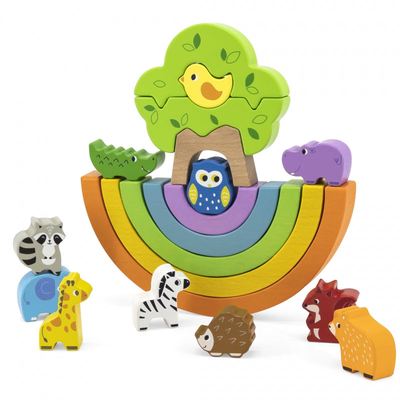 VIGA Houten Regenboogpuzzel Creatieve Montessori Blokken