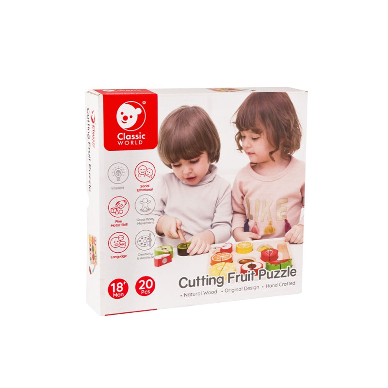 CLASSIC WORLD Montessori Fruit Snijset met Klittenband - 20 stuks