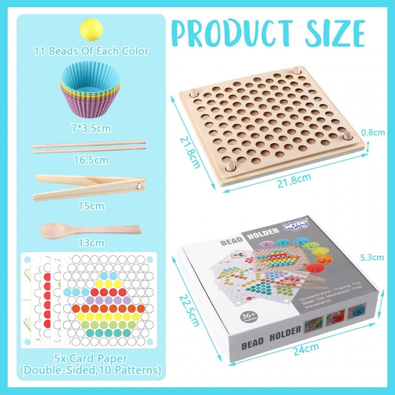 WOOPIE Gekleurde Balletjes Puzzel - Telraam - Mozaïek Sorteerder - Montessori Speelgoed