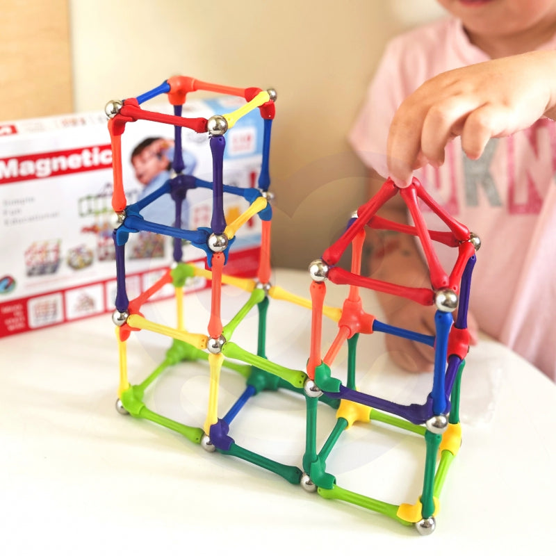 WOOPIE Magnetische Bouwstenen, Staafjes Creatieve Puzzel 110 stuks