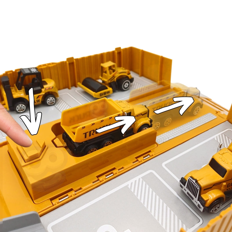 WOOPIE 6-in-1 Vrachtwagen Set Bouwkraan, Speelauto met Accessoires