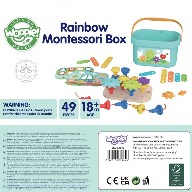 WOOPIE GREEN houten 12-in-1 baby Bouwdoos - Zintuigspeelgoed - Motorisch Montessori speelgoed