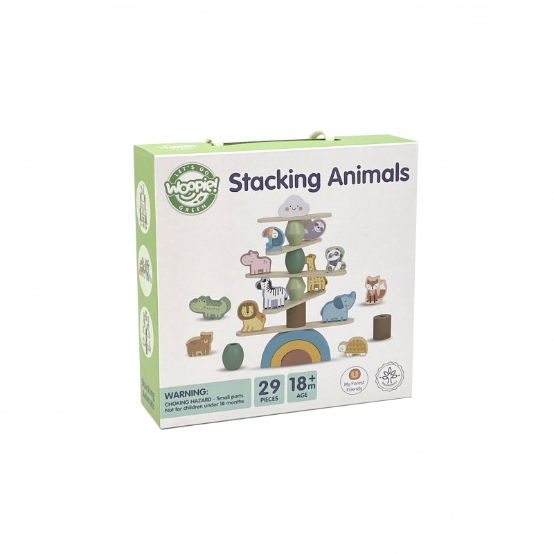 WOOPIE GREEN Houten Dieren Balance Stapelspel - FSC gercertificeerd