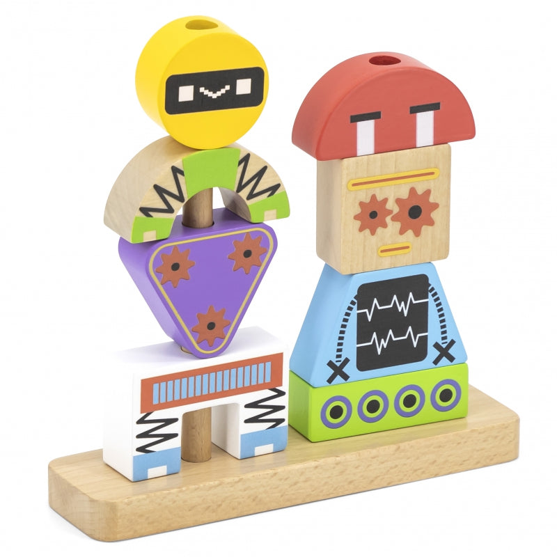 VIGA Robots Piramide Puzzel + Patronen 8 stuks