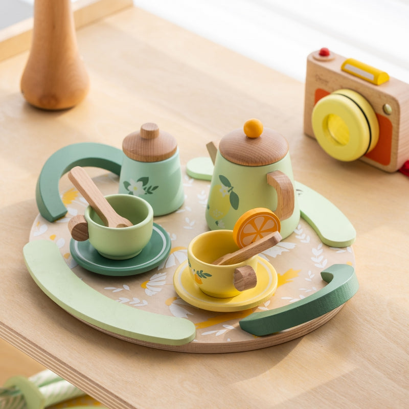 CLASSIC WORLD Houten Speelgoed Theeservies 14-delig
