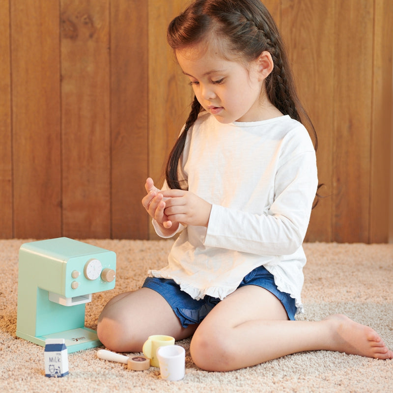 CLASSIC WORLD Houten Koffiezetapparaat voor Kinderen - 7 delig