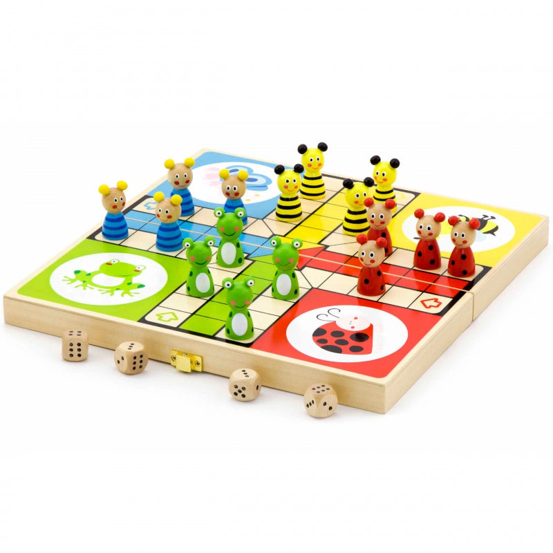 VIGA Houten Dieren Mens-erger-je-niet Spel