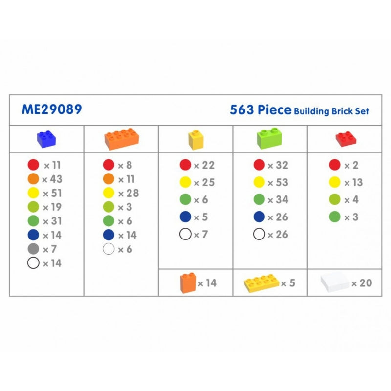 MASTERKIDZ Bouwstenenset 563 stuks met 4 Bouwpanelen