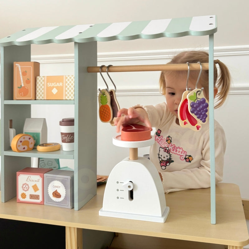 WOOPIE Grote multifunctionele 5-in-1 Winkelkraam, Supermarkt, Restaurant, Café & Keuken 73 onderdelen