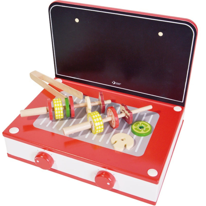 CLASSIC WORLD Houten Keuken 2in1 Grill + Kinderfornuis - 22 stuks