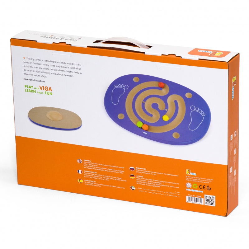 VIGA Sensorisch Houten Evenwichtsbord met Doolhof