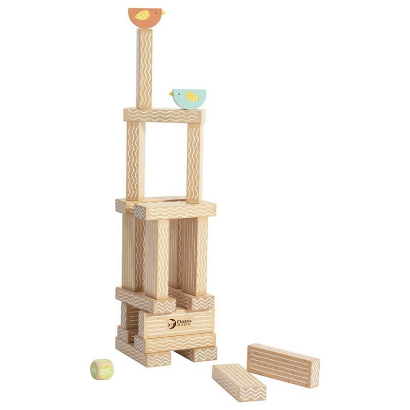 CLASSIC WORLD Vogels Blokken Stapelen Educatief Spel - 23 stuks