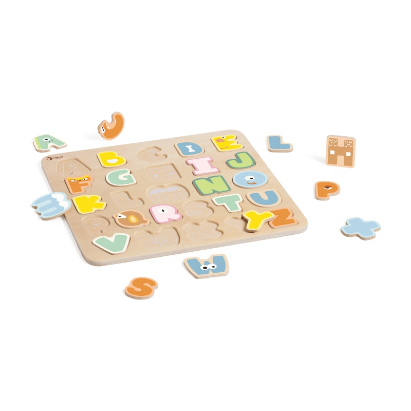 CLASSIC WORLD Houten Alfabet Woordenpuzzel - 27 stuks