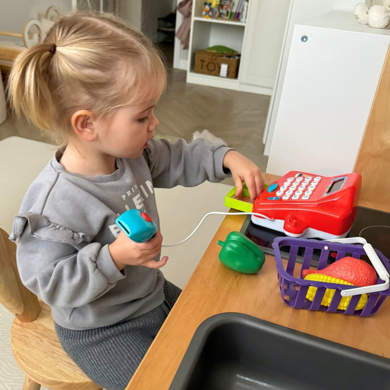 WOOPIE Speelgoed Kassa met Rekenmachine en Accessoires