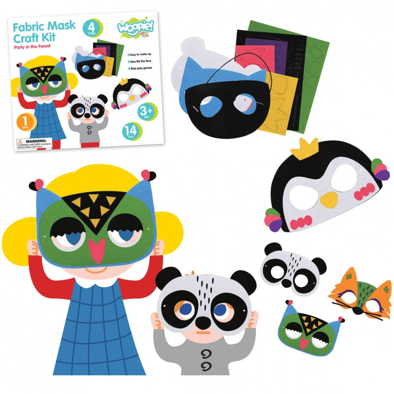 WOOPIE ART&FUN Creatieve DIY Set maskers - Maak je eigen maskers - 4 stuks