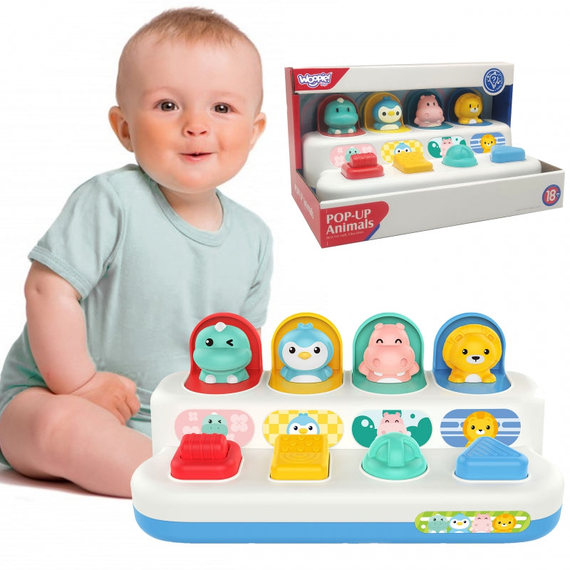 WOOPIE BABY Springende Diertjes POP-UP - Educatief Speelgoed