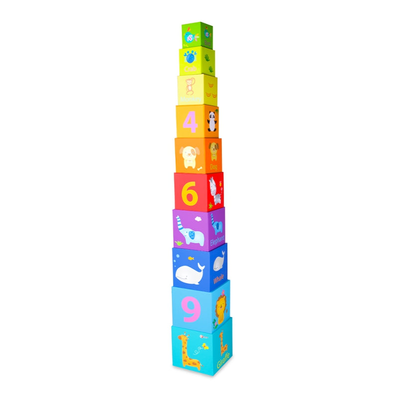 CLASSIC WORLD Baby Stapel Blokken - Torenpuzzel in Doos – Educatief Speelgoed