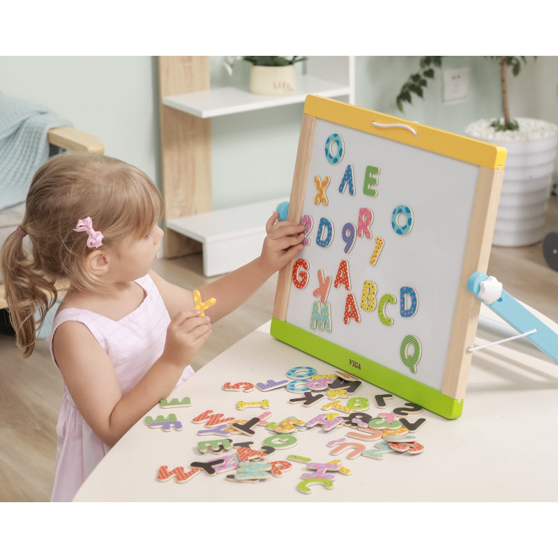 VIGA Houten Magnetisch Set Letters en Cijfers