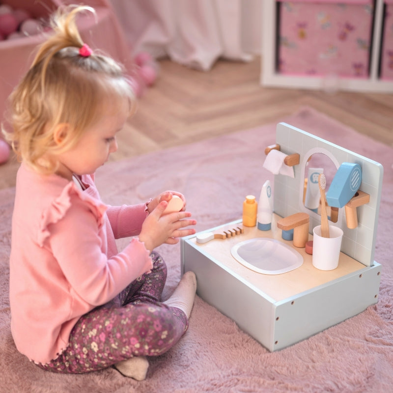 TOOKY TOY Houten speelgoed Toilet Badkamer met Accessoires