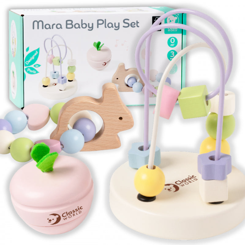 CLASSIC WORLD Pastel Speelset voor Baby's Box- Eerste Speelgoed vanaf de Geboorte