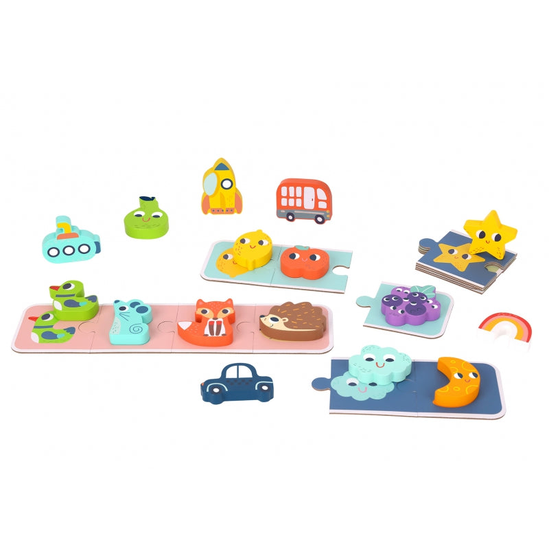 WOOPIE GREEN Sensorische Puzzel - Memory spel met Vormen - FSC gecertificeerd