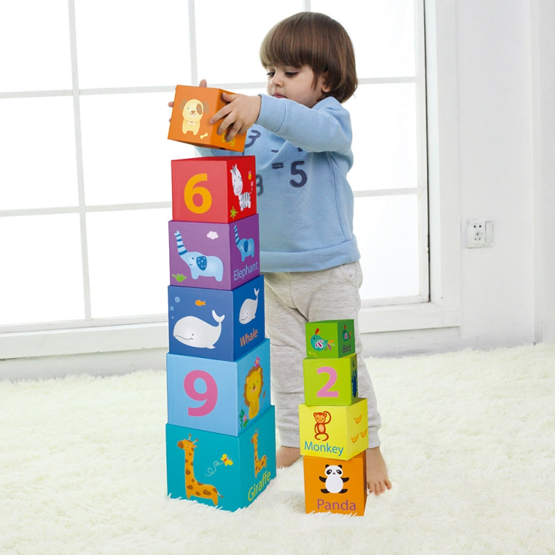 CLASSIC WORLD Baby Stapel Blokken - Torenpuzzel in Doos – Educatief Speelgoed