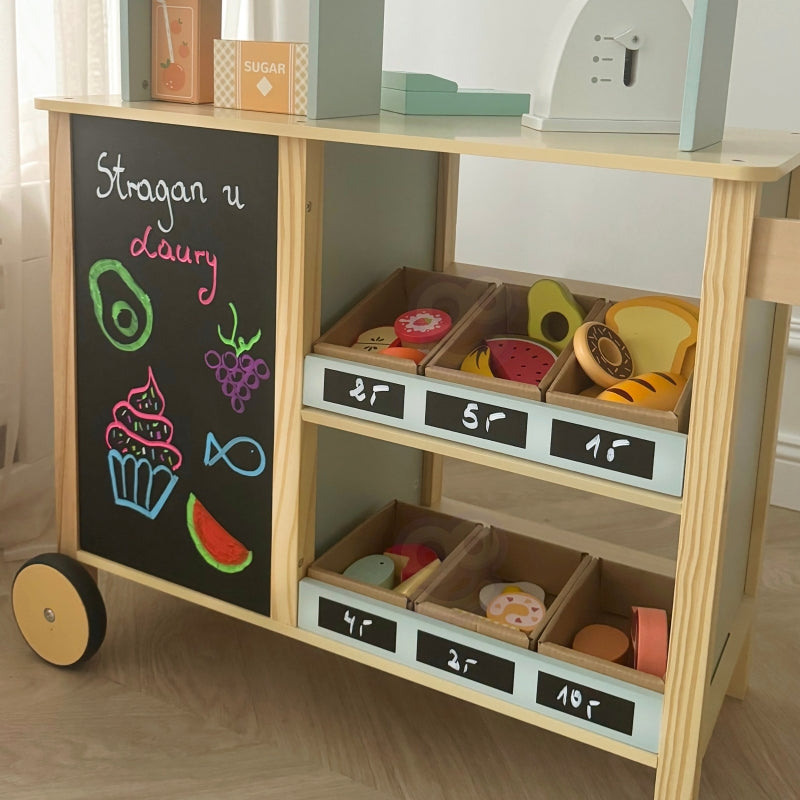 WOOPIE Grote multifunctionele 5-in-1 Winkelkraam, Supermarkt, Restaurant, Café & Keuken 73 onderdelen