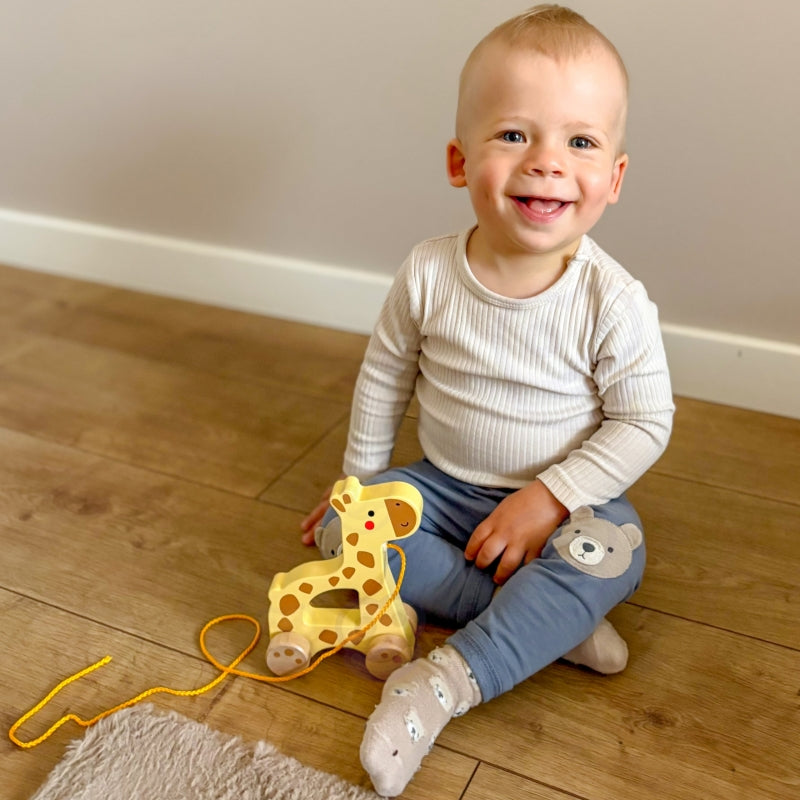 TOOKY TOY Houten Trekgiraf