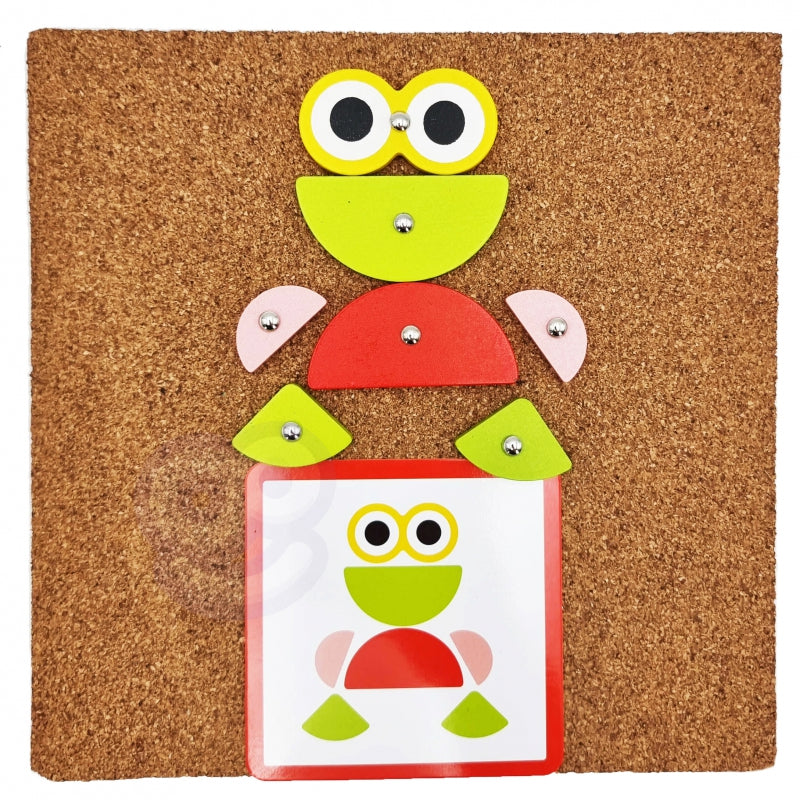 WOOPIE GREEN Houten Hamer- en Spijkerbord - Puzzel 20 Patronen - 82 Stuks - FSC Certificaat