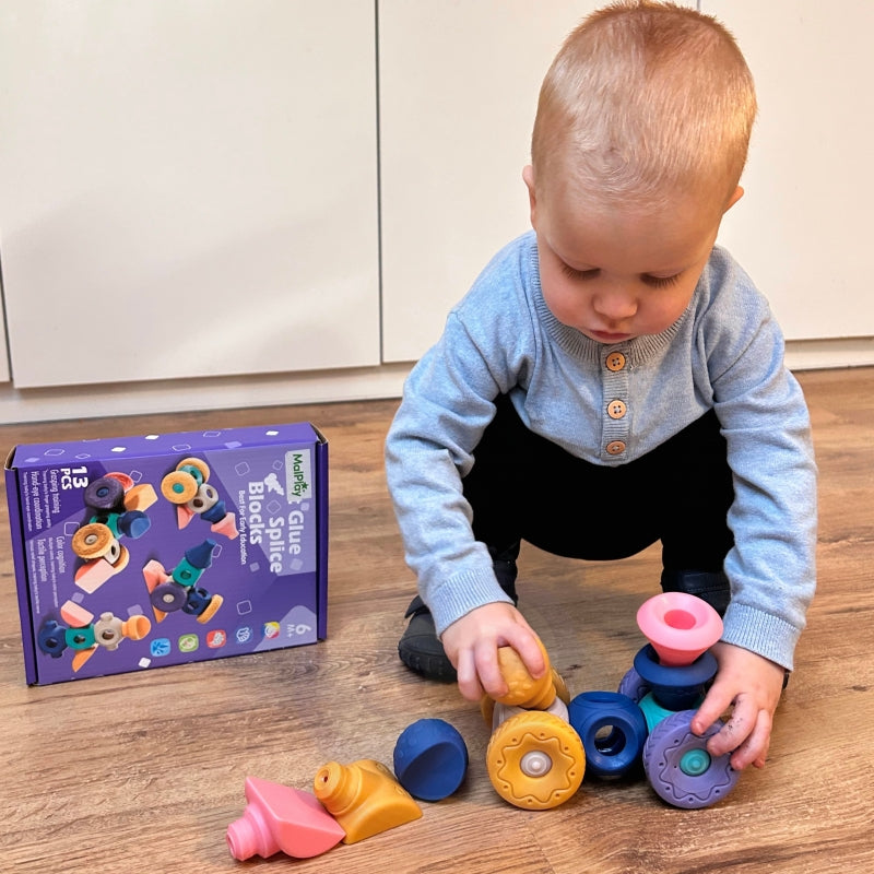 WOOPIE Sensorische Bouw- en Knijpblokken voor Baby's 13 stuks