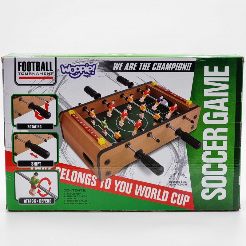 WOOPIE Mini voetbaltafel - tafelvoetbal - 36,5 x 21,5 x 9 (cm)
