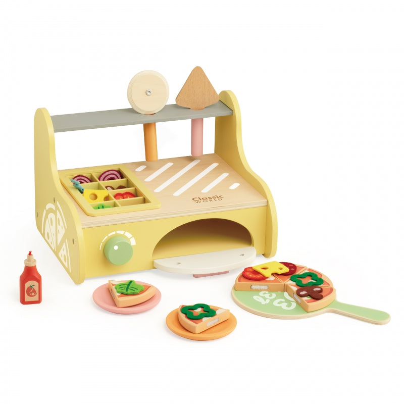 CLASSIC WORLD Houten Speelgoed Pizzaoven - Oven Pizza 3+ FSC