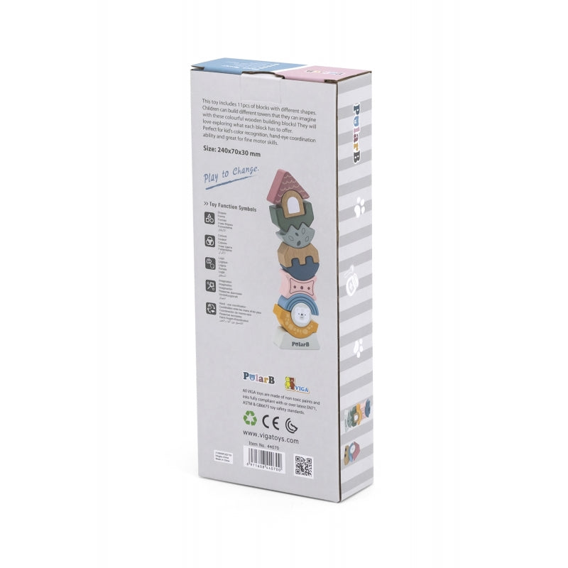 VIGA PolarB Houten Balancerende Toren Puzzel