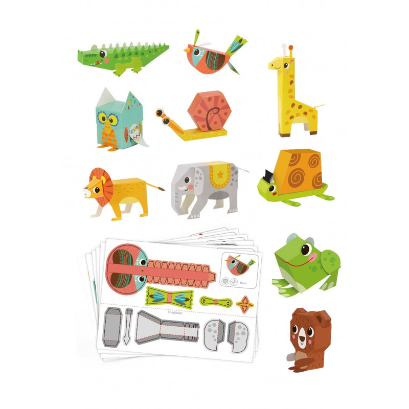 WOOPIE ART&FUN Origami set - Knutsel 3D dieren - 10 Dieren