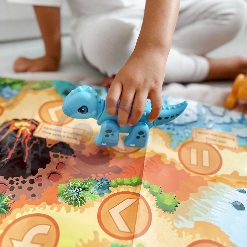 WOOPIE Bouwset 2-in-1 Bordspel Dinosaurussen + Dobbelsteen 46 stuks