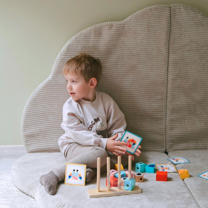 TOOKY TOY Houten Krab Stapelpuzzel, Pastel Kleur, Blokken
