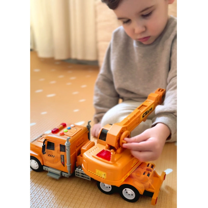 WOOPIE Interactieve speelgoed Hijskraan 1:14 - met Beweegbare Haak, Vrachtwagen