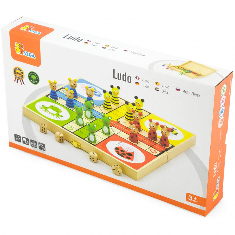 VIGA Houten Dieren Mens-erger-je-niet Spel