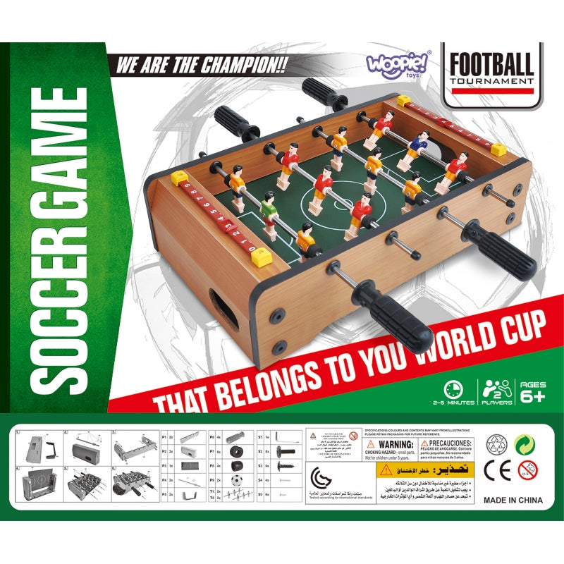 WOOPIE Mini voetbaltafel - tafelvoetbal - 36,5 x 21,5 x 9 (cm)