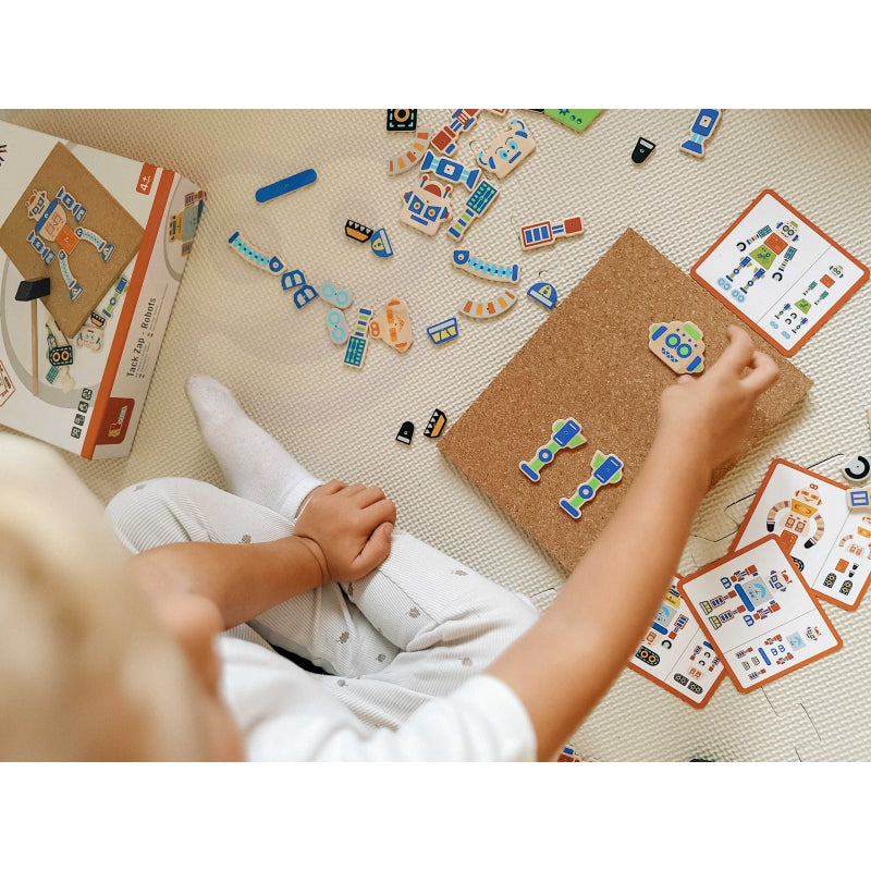 VIGA Drewniana Przybijanka Roboty 45 elementów Montessori