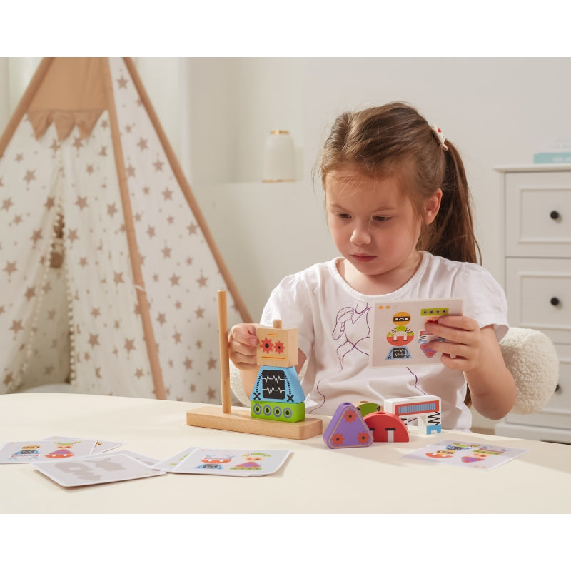VIGA Robots Piramide Puzzel + Patronen 8 stuks