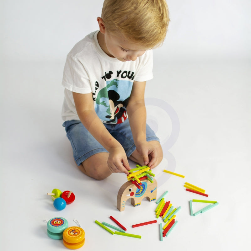 TOOKY TOY Mikado Draaiende olifant spel - 46 stuks