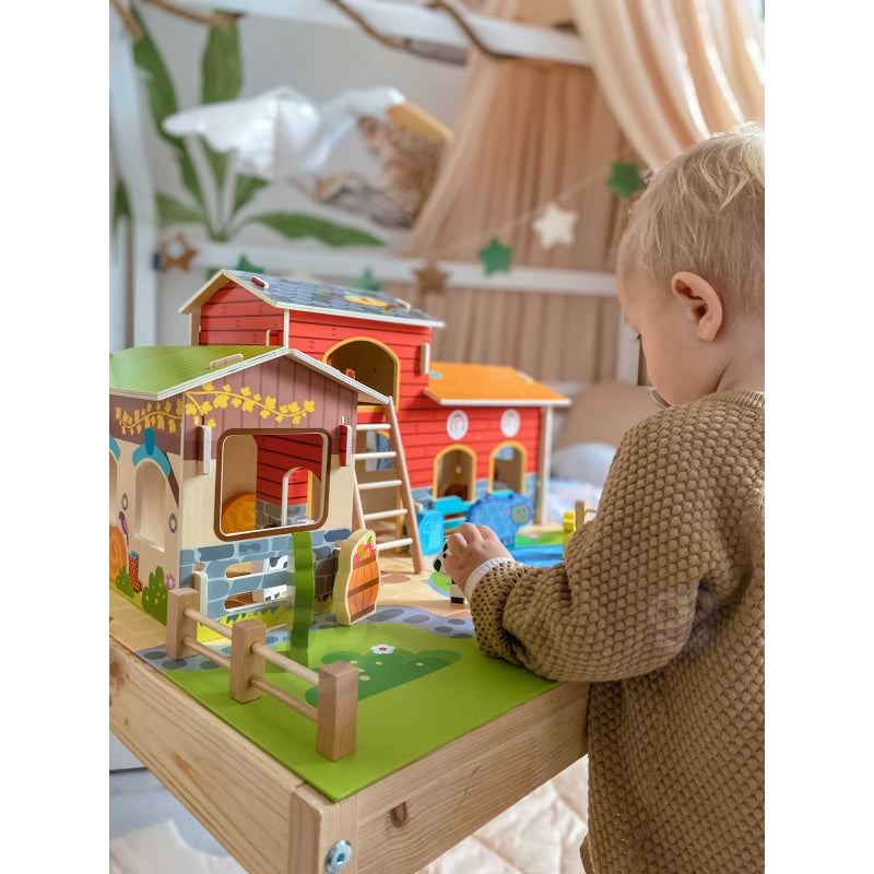 WOOPIE GREEN Mega boerderij Dierenfiguren - Stal Schuur Kippenhok - 18 stuks