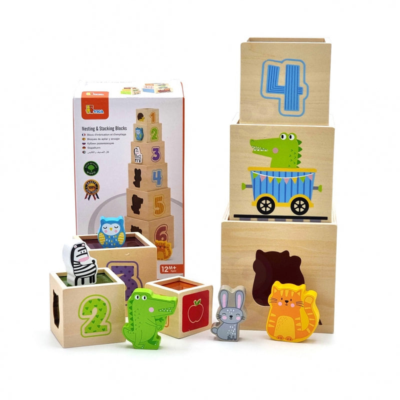 VIGA Houten Piramide Puzzelblokken