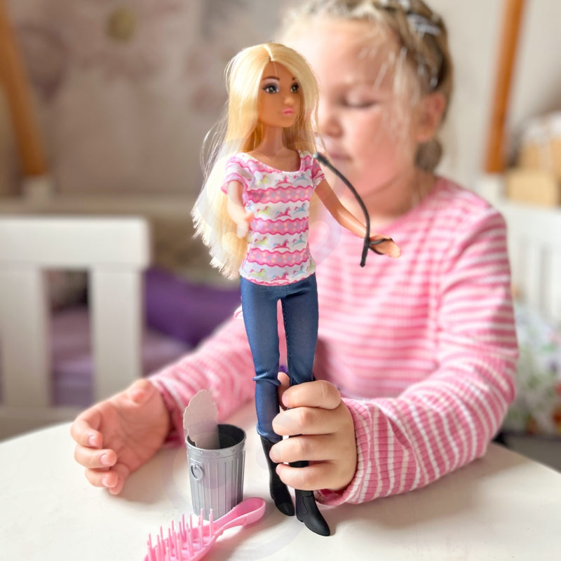 WOOPIE Manege speelgoed ruiter pop met paard + accessoires Speelpop