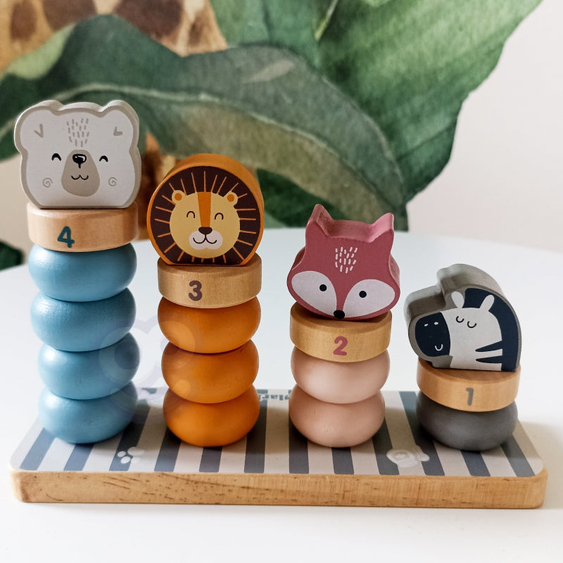 VIGA Houten Dieren Blokken Puzzel