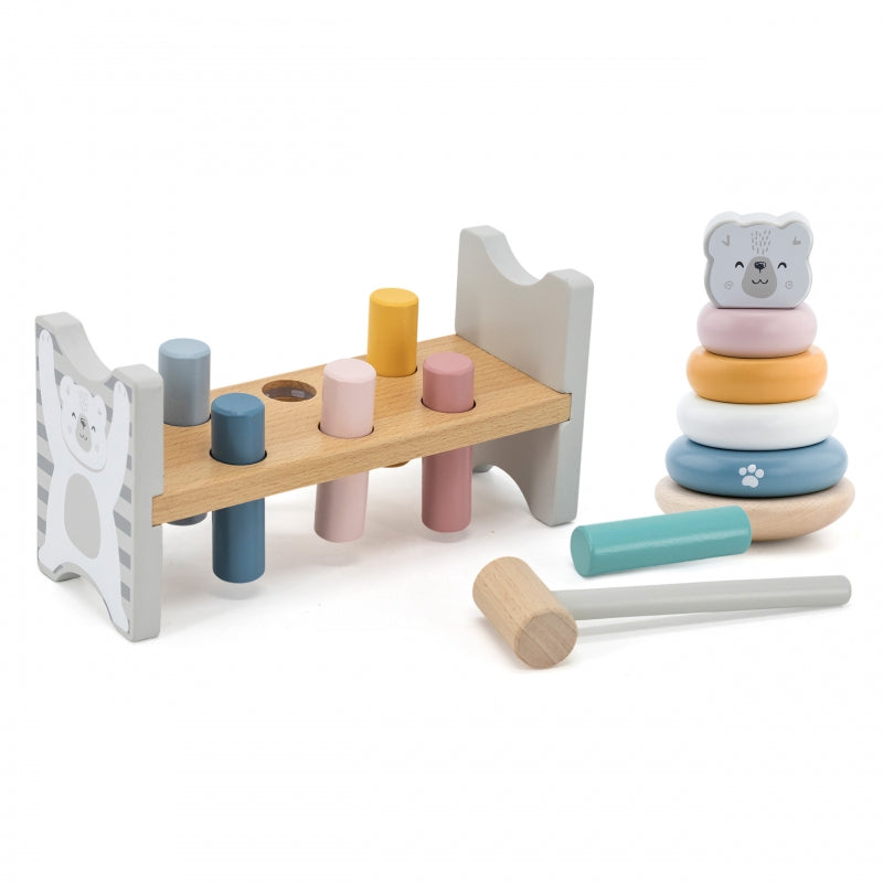 VIGA Houten Piramide + IJsbeer Hamer Set